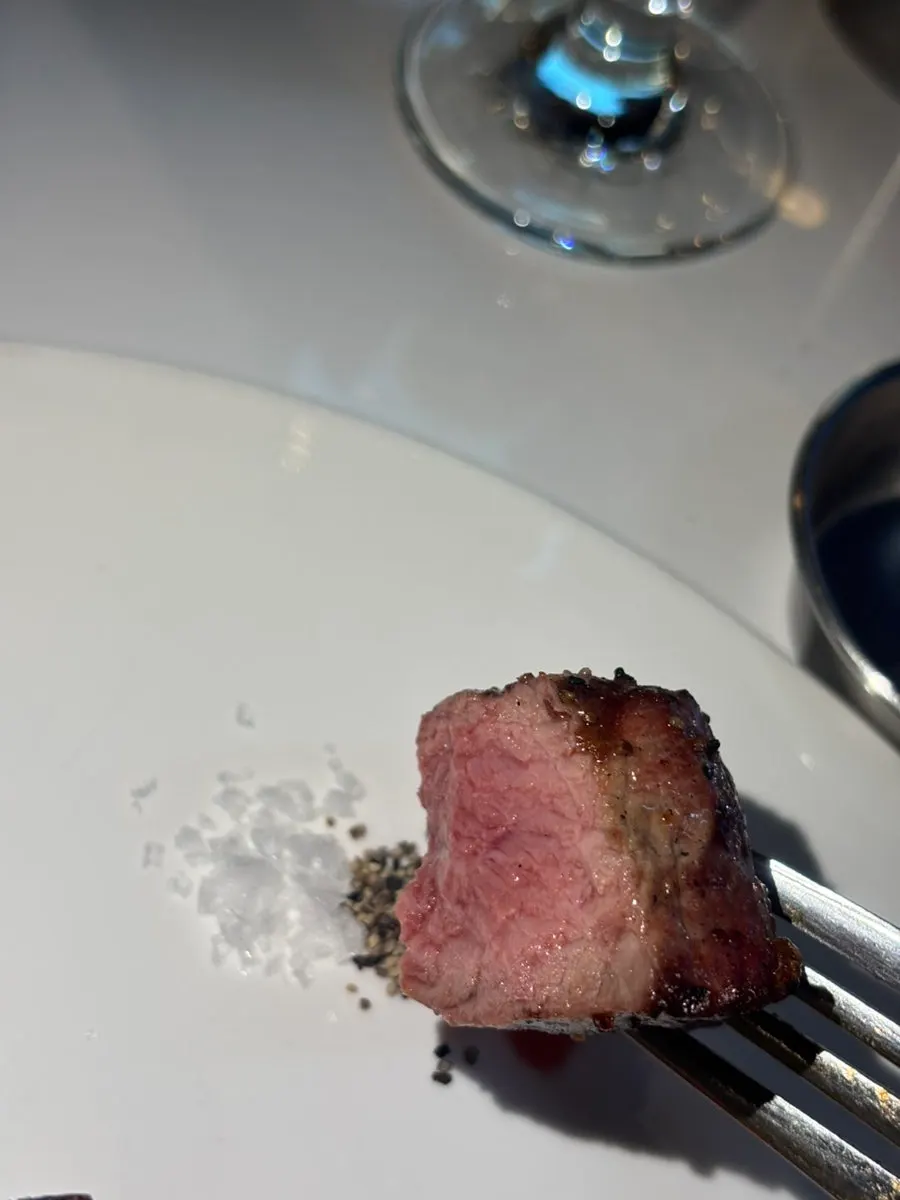 Lamb rack steak served in several pieces