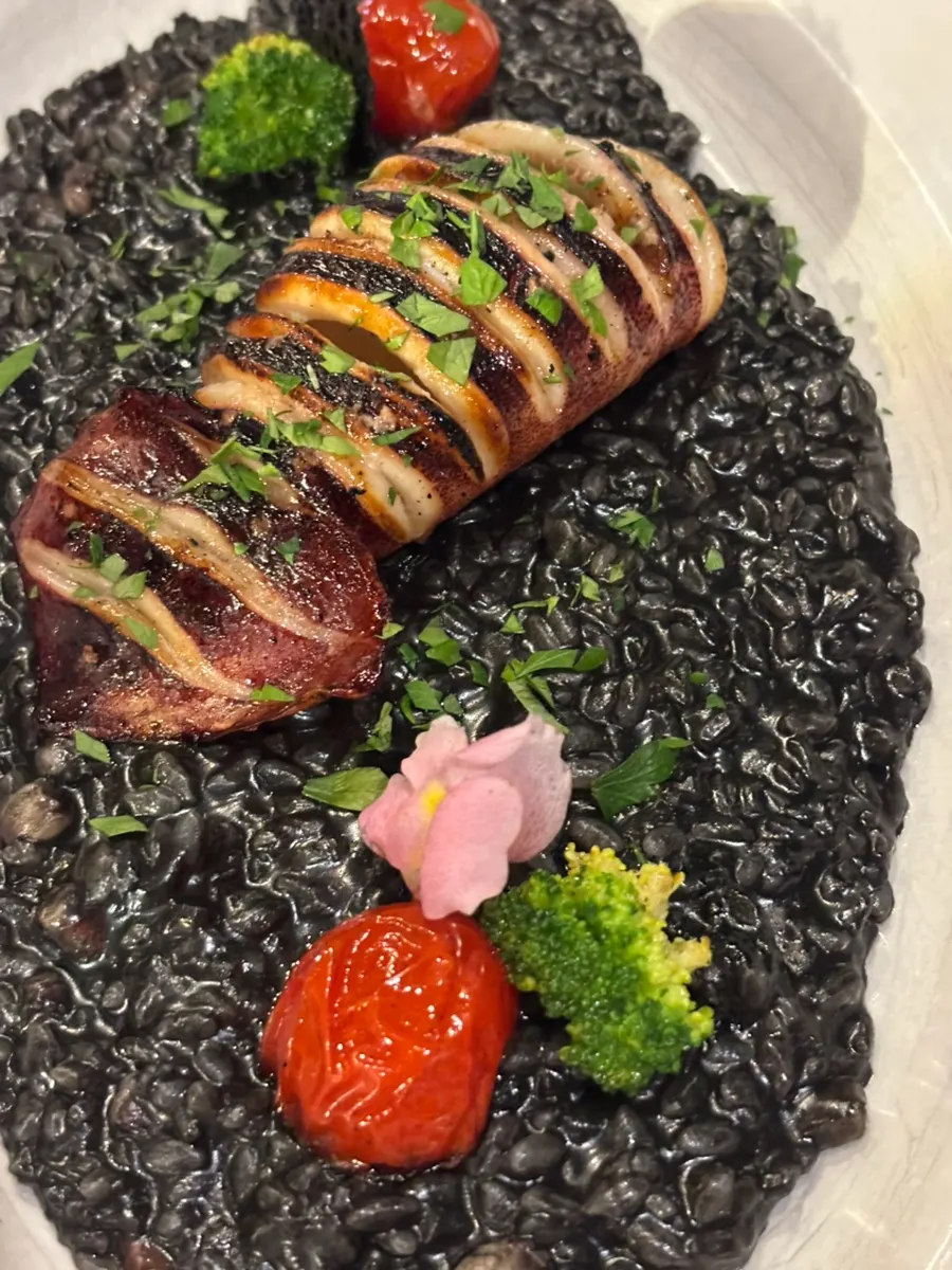 Ordered lamb and risotto dishes