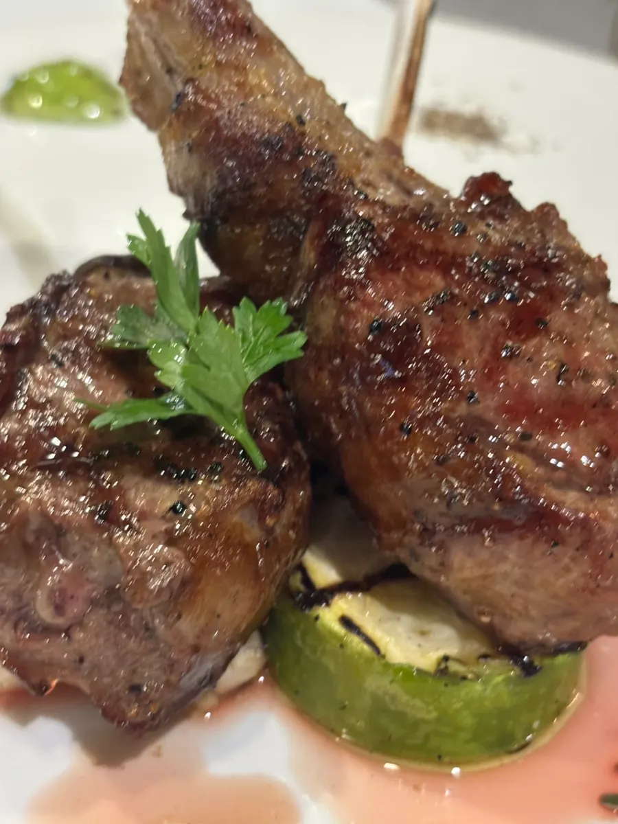 Medium-well French rack lamb
