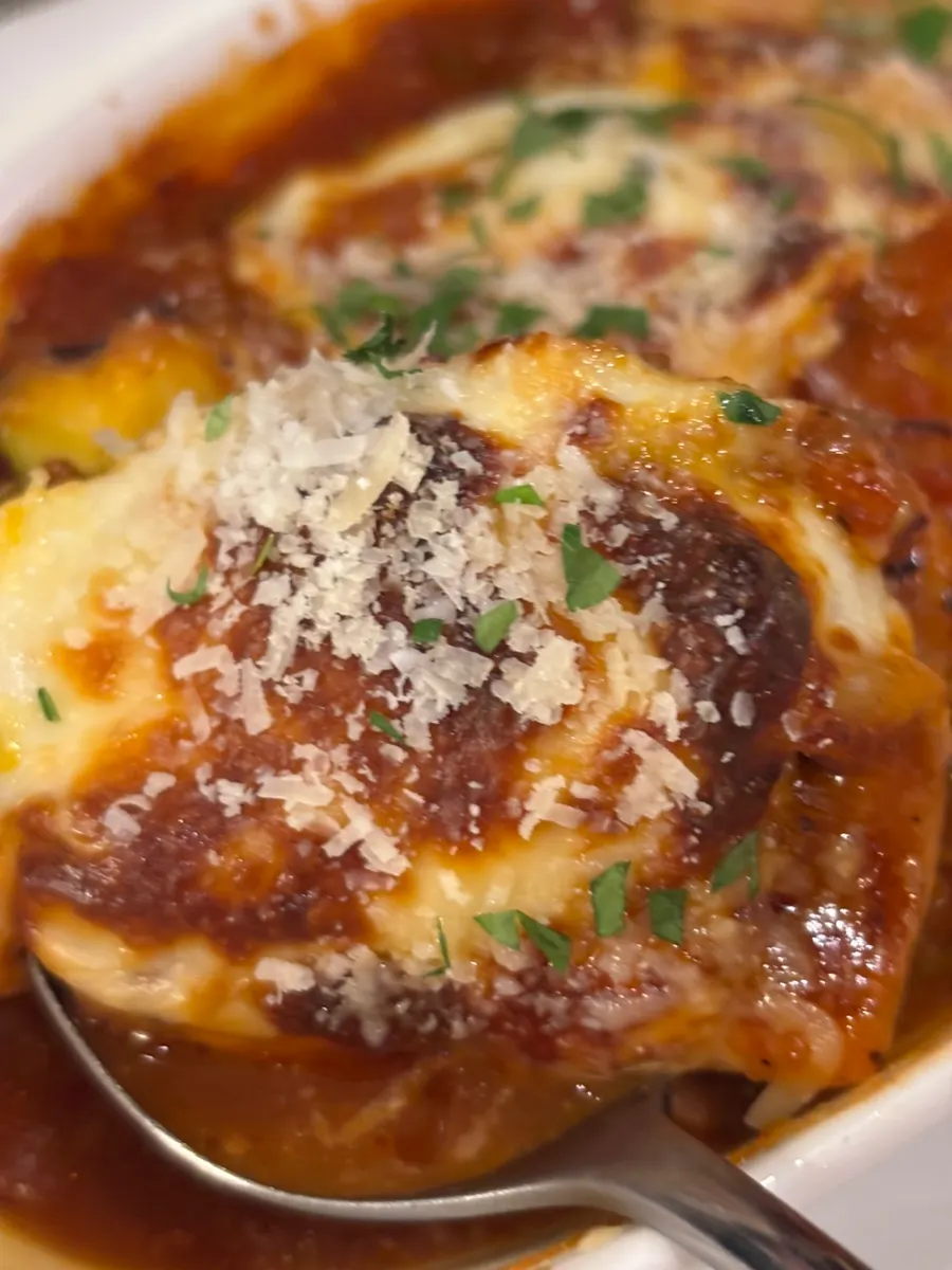 Eating octopus gratin