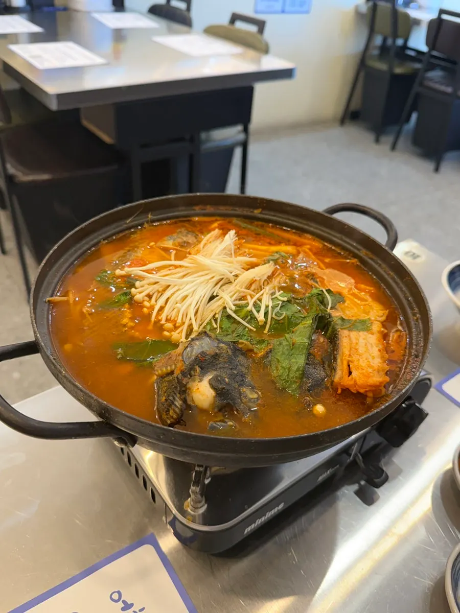 Spicy fish stew generously filled with fish