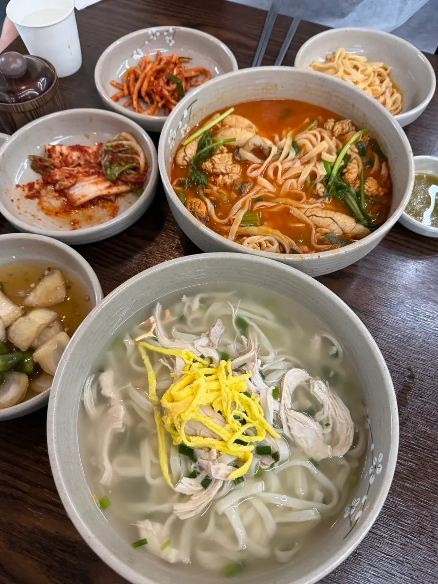 Rich broth of the chicken kalguksu at Todamok