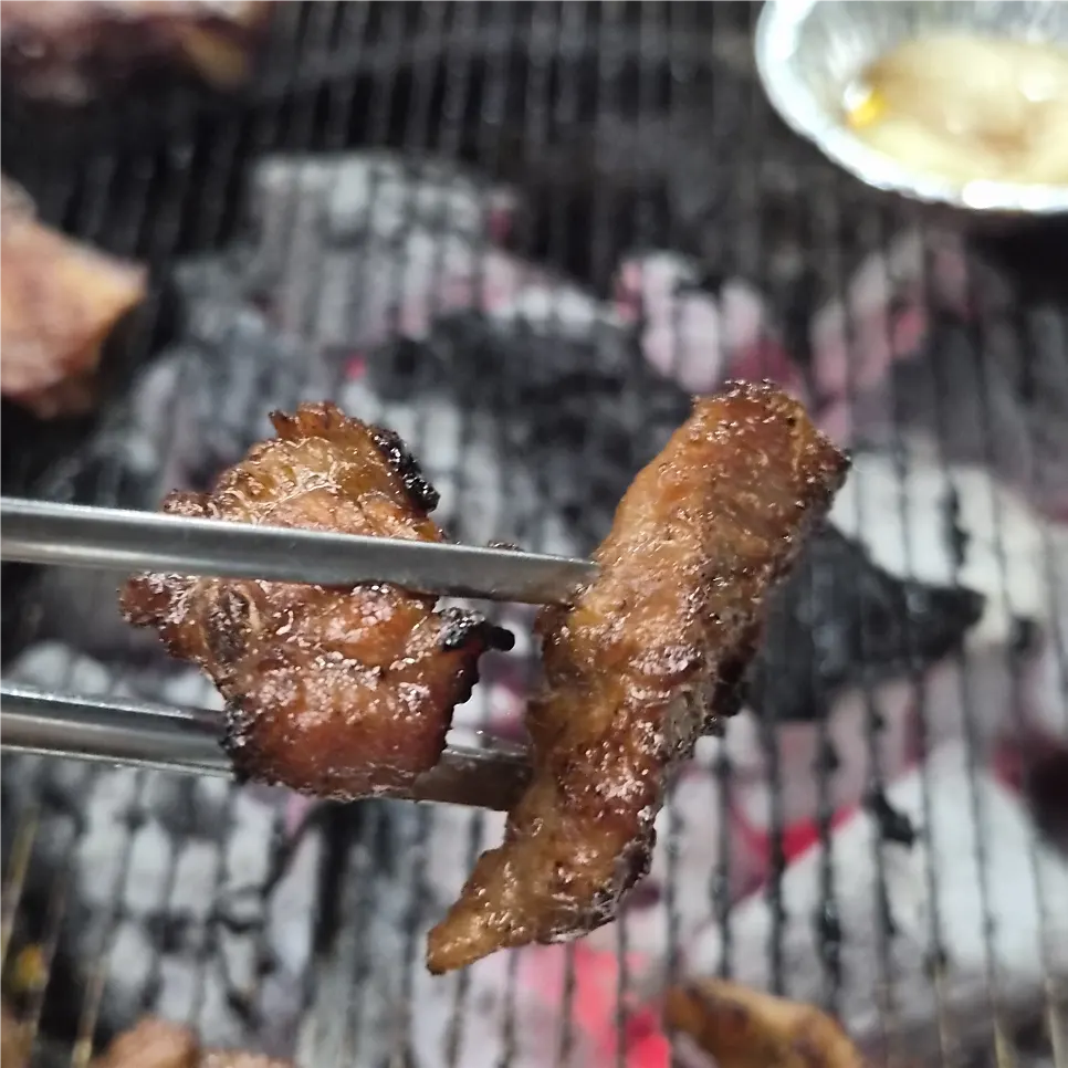 Marinated ribs with charcoal aroma