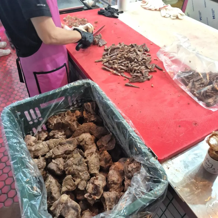 Small packages of house-made marinated meats