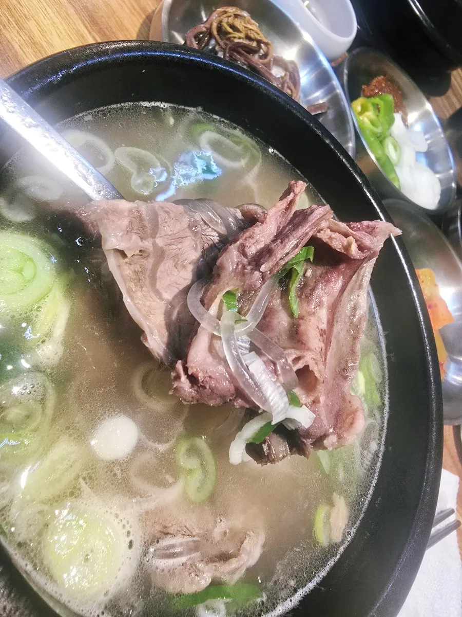 큼직한 갈비살이 들어간 갈비탕