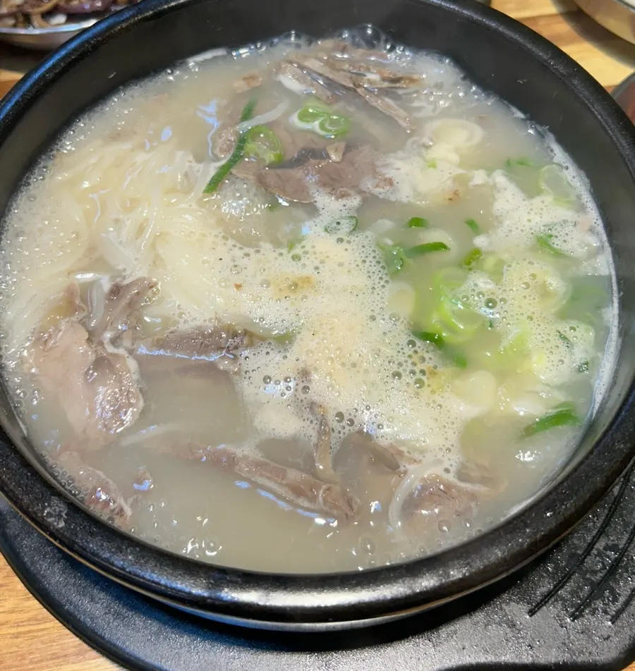 Nearly empty bowl of yukhoe bibimbap