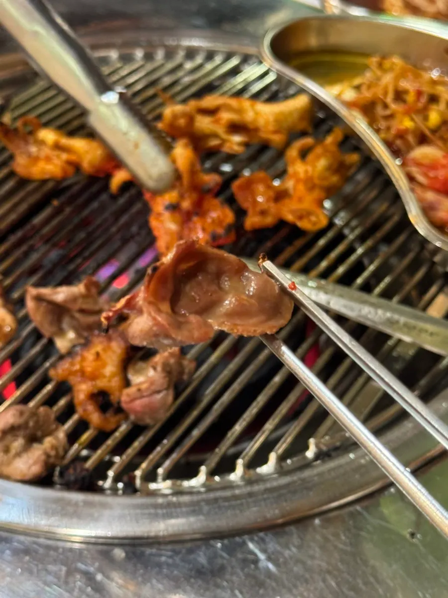 Grilled fresh charcoal gizzards