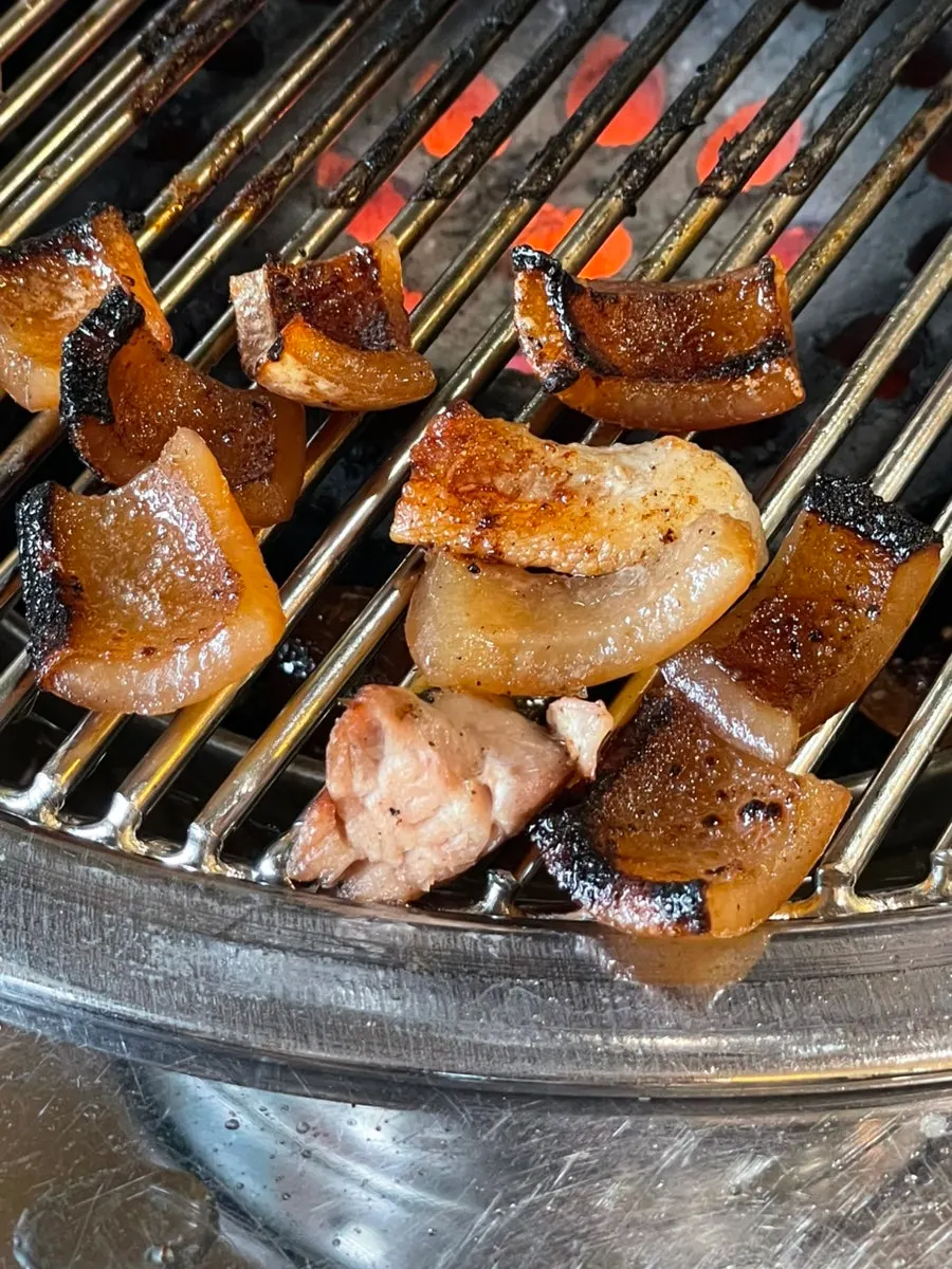 Two complimentary servings of pork skin