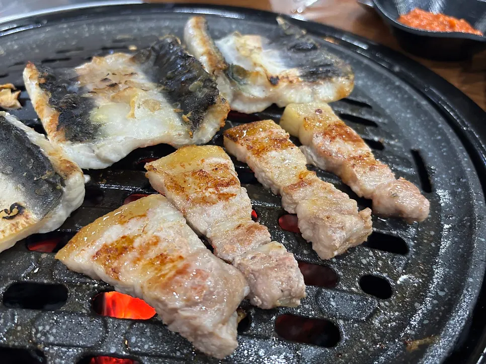 Savory grilled pork belly