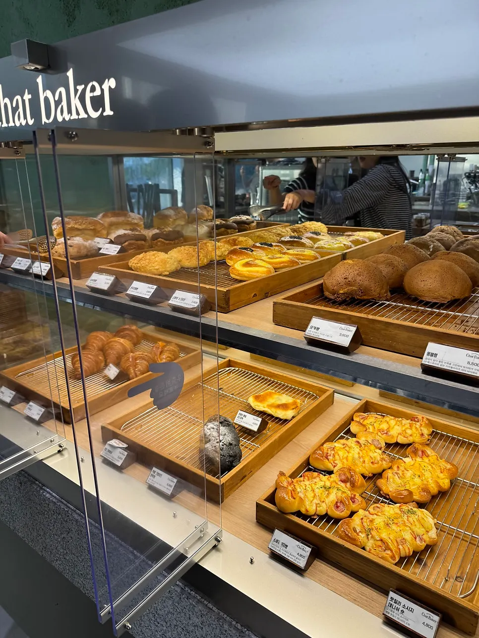 Display of many kinds of bakery breads