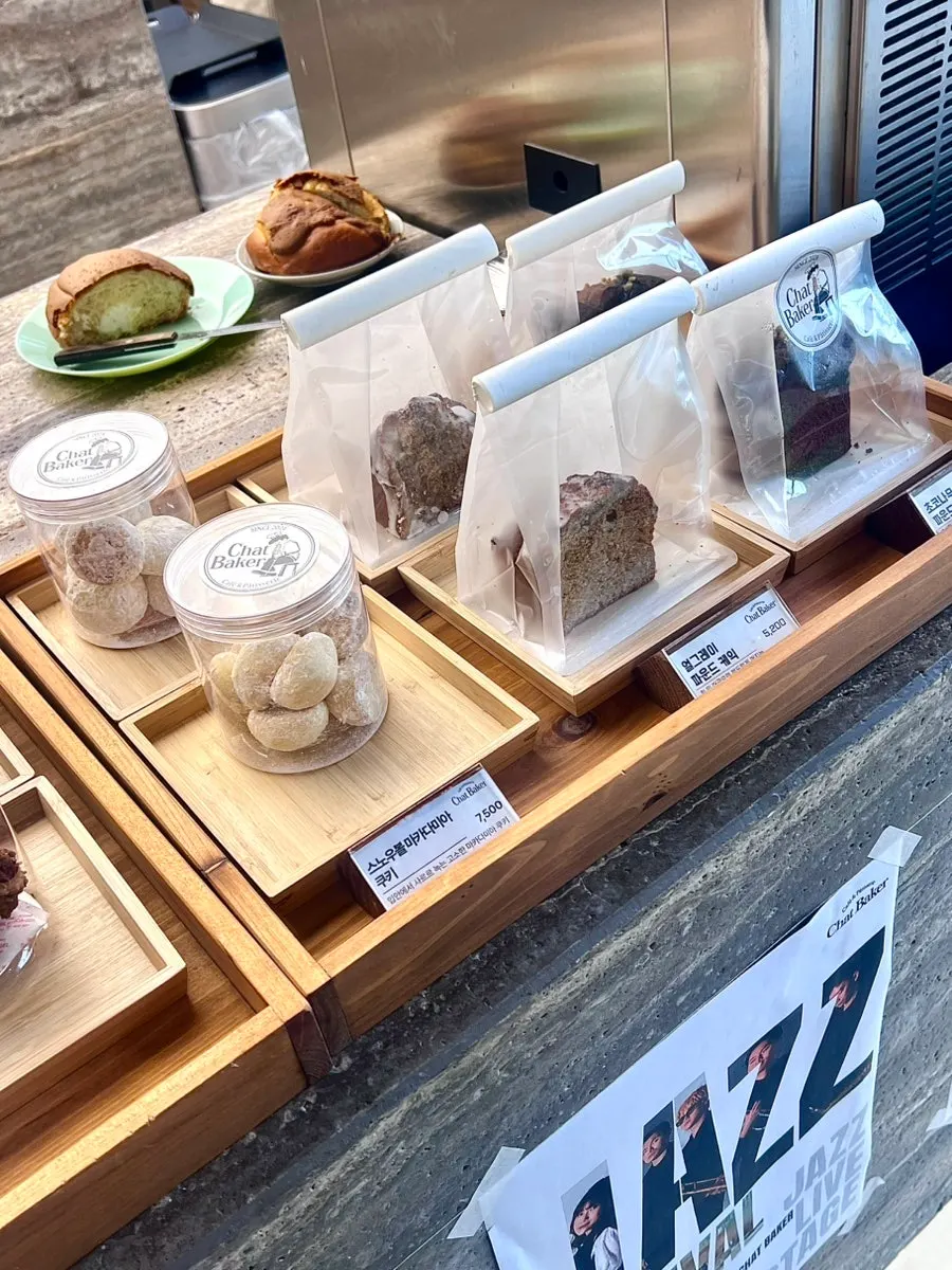 Full view of the bakery display case