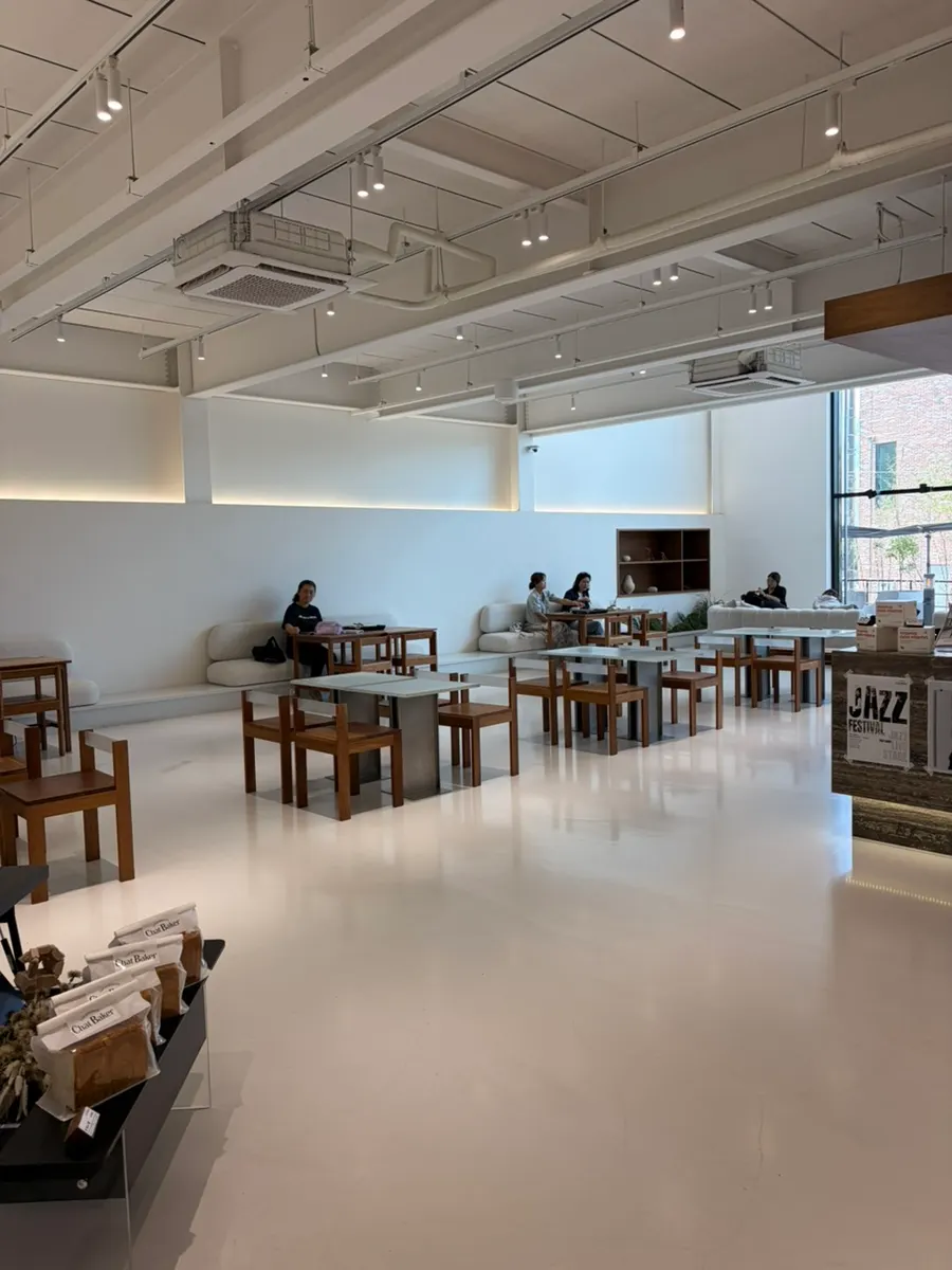 1st floor interior of Chat Baker with wide seating gaps