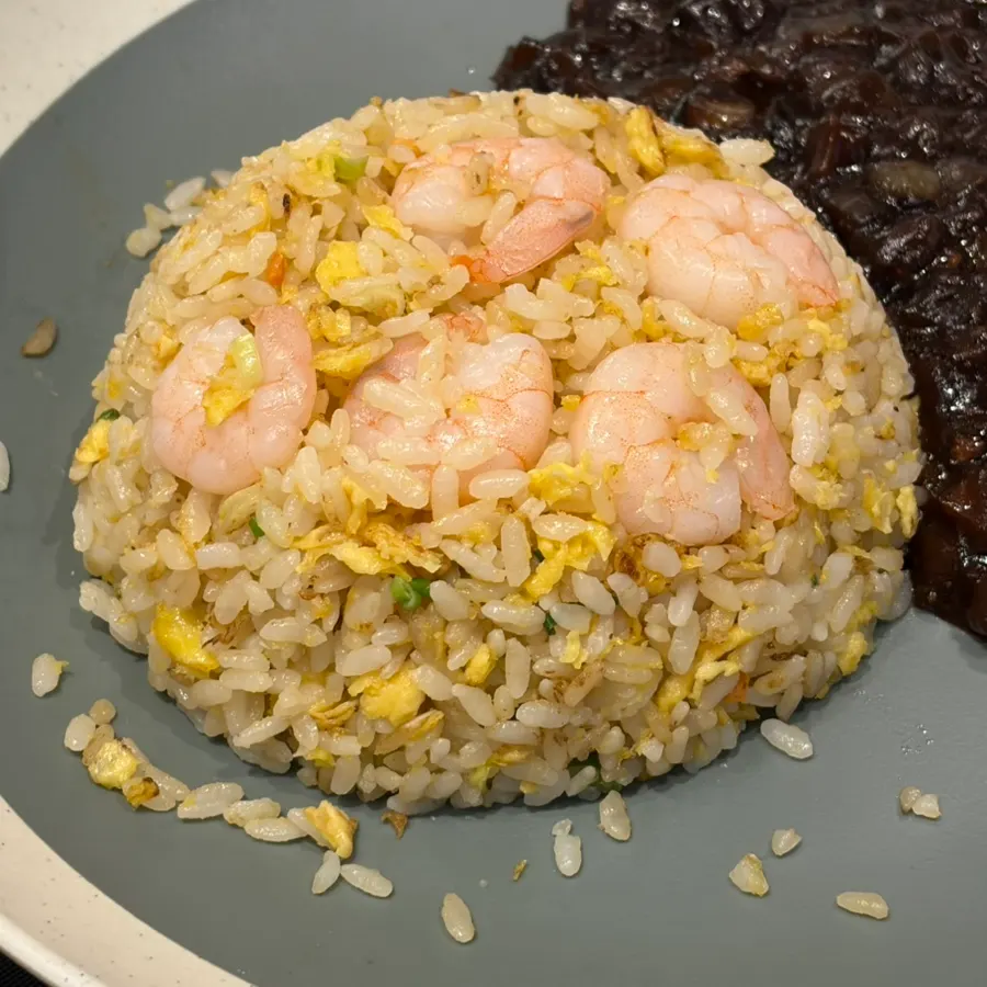 Chibao's shrimp fried rice with visible shrimp pieces