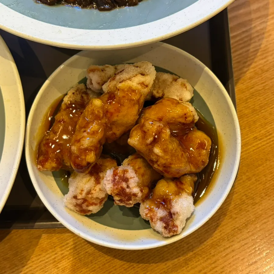 Jjamppong broth served alongside the fried rice