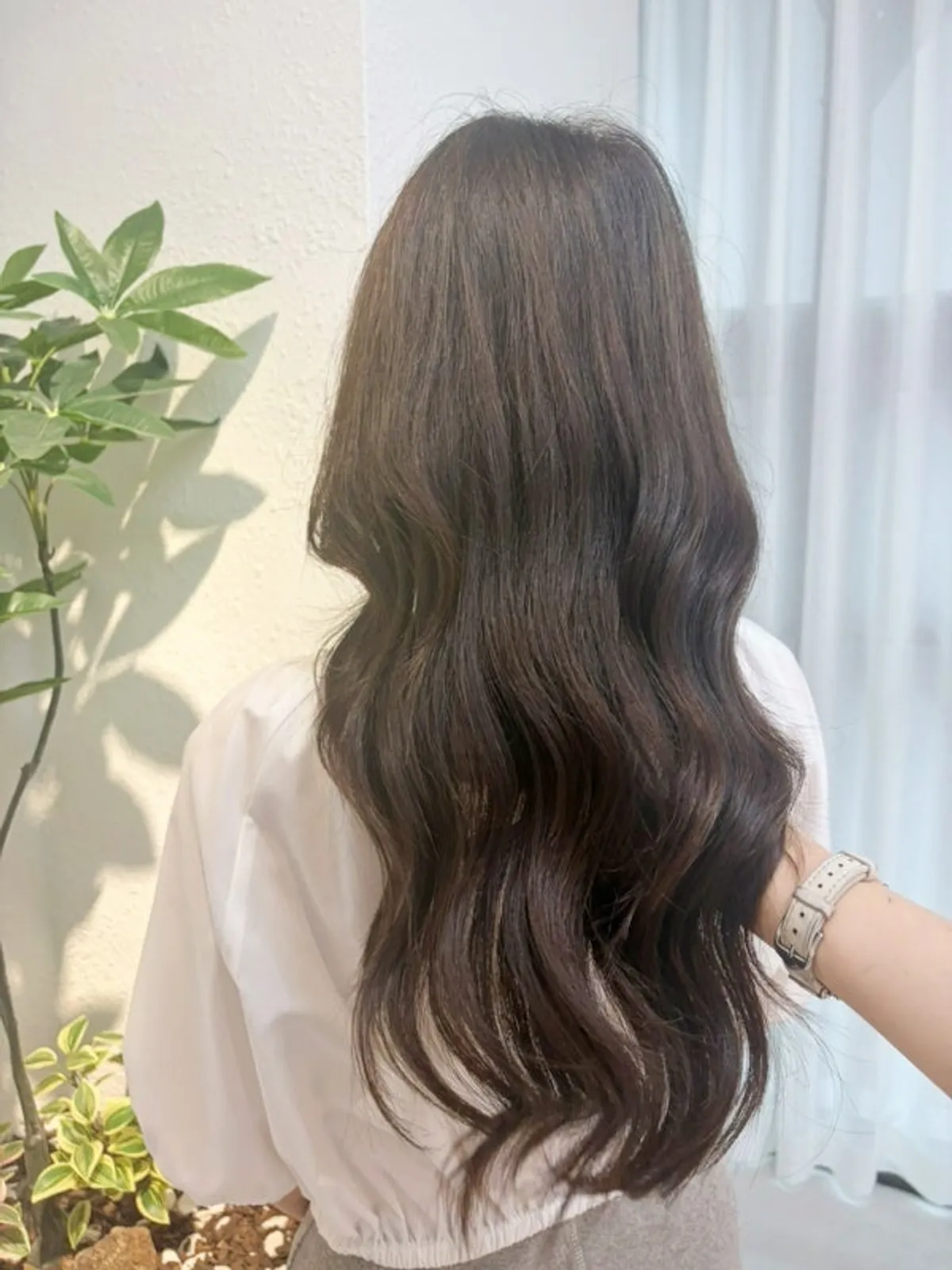 Finished olive brown tone-down dye result