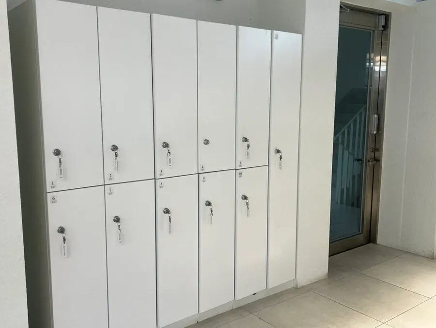 Private lockers for storing personal belongings