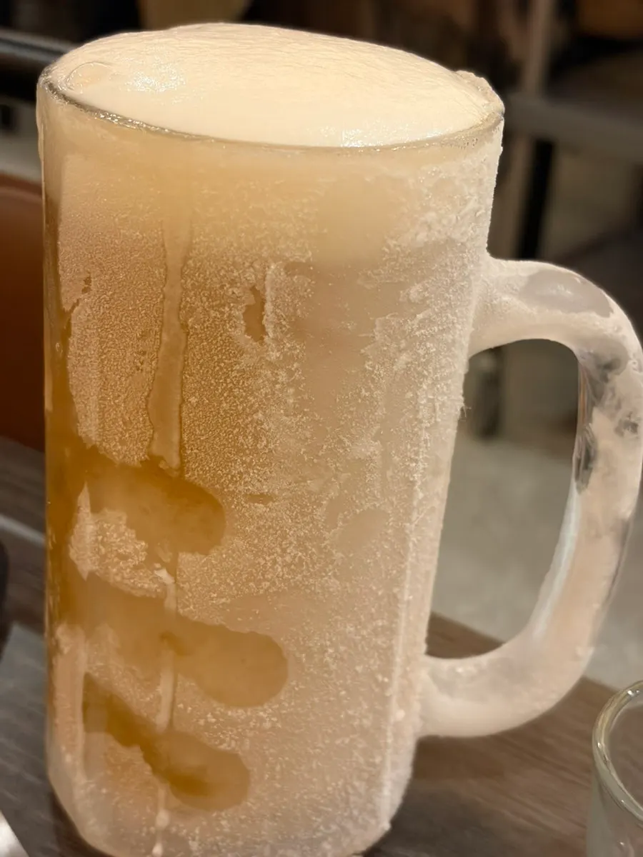 Draft beer in an ice-cold glass