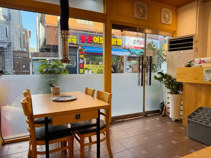 Dining area with spacious table spacing