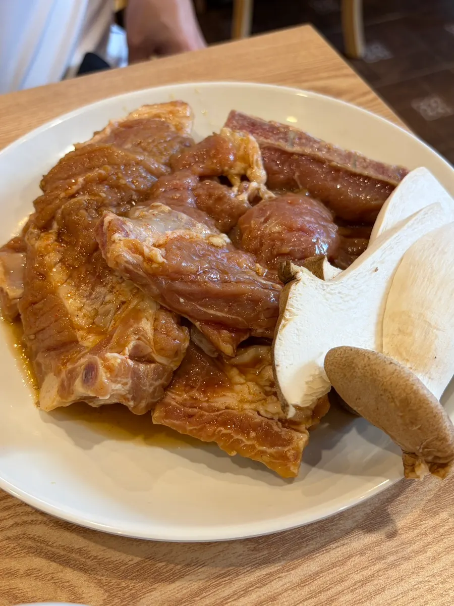 Ordered marinated pork ribs and doenjang-jjigae