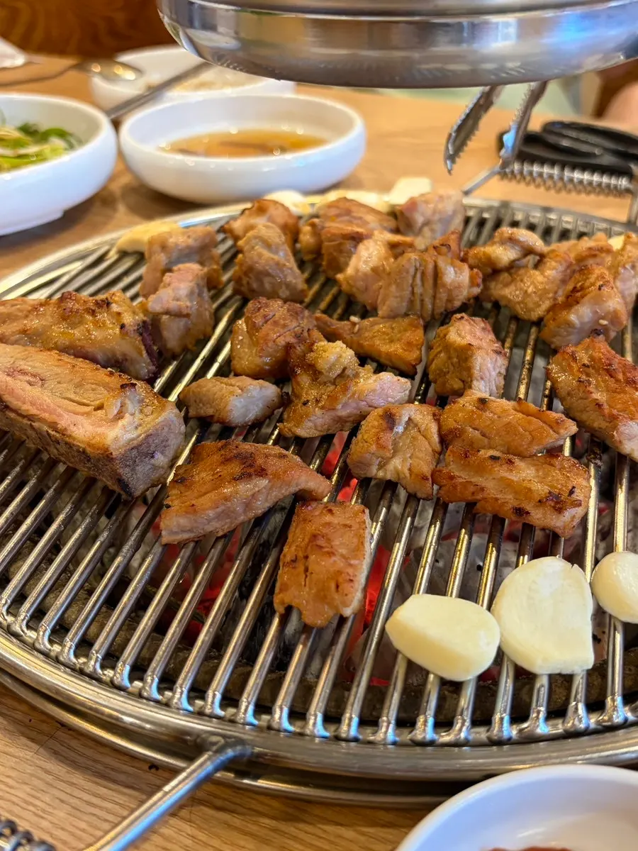 Generous portion of marinated pork ribs