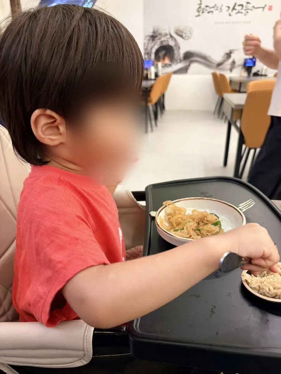 Grilled fish meal shared with my kid