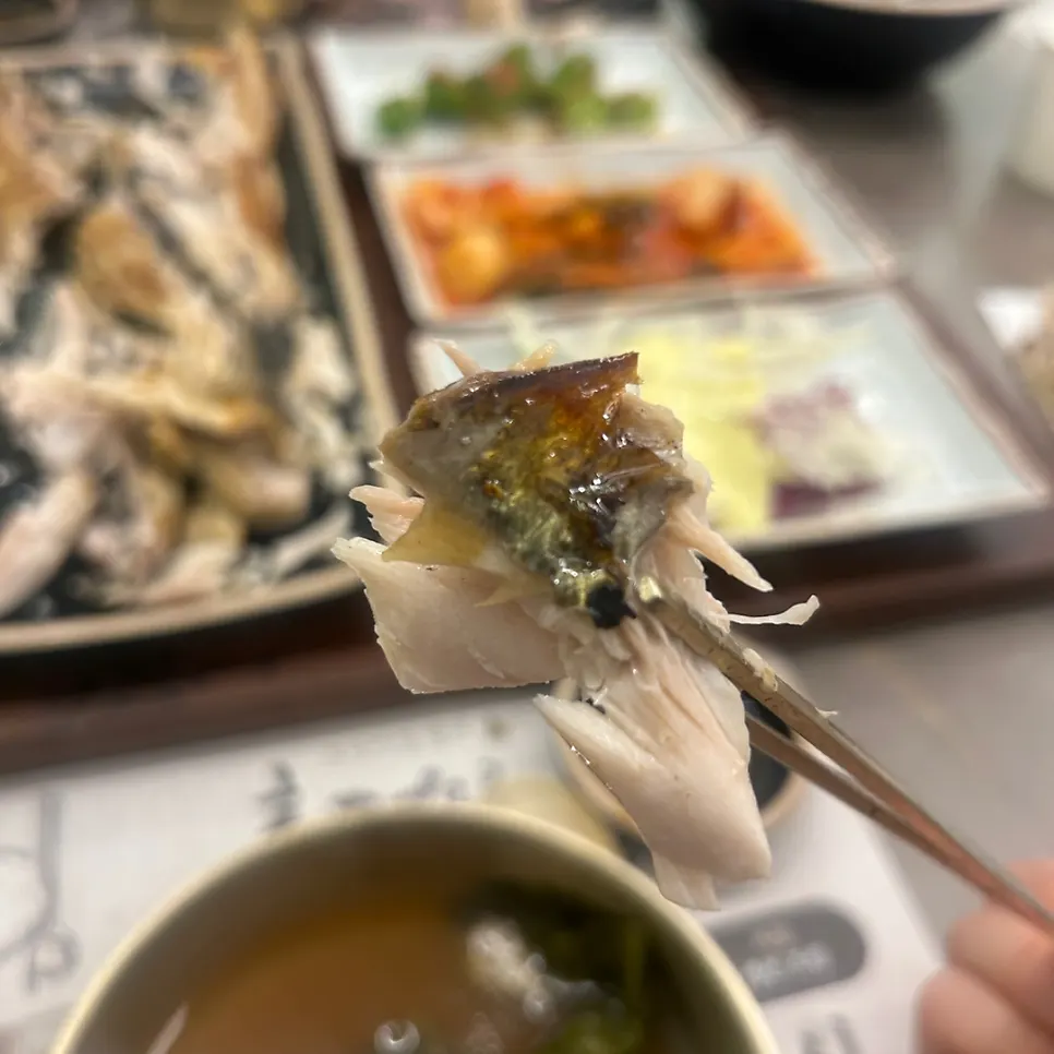 촉촉한 삼치구이 살 클로즈업