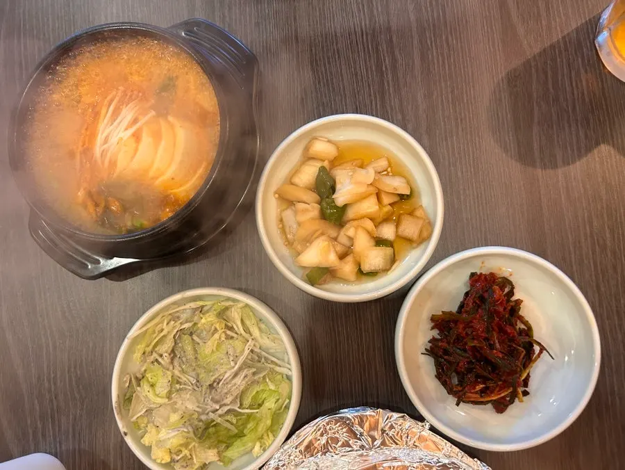 보글보글 끓는 순두부찌개 클로즈업