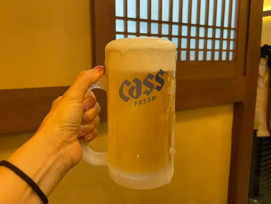 A refreshingly cold glass of draft beer