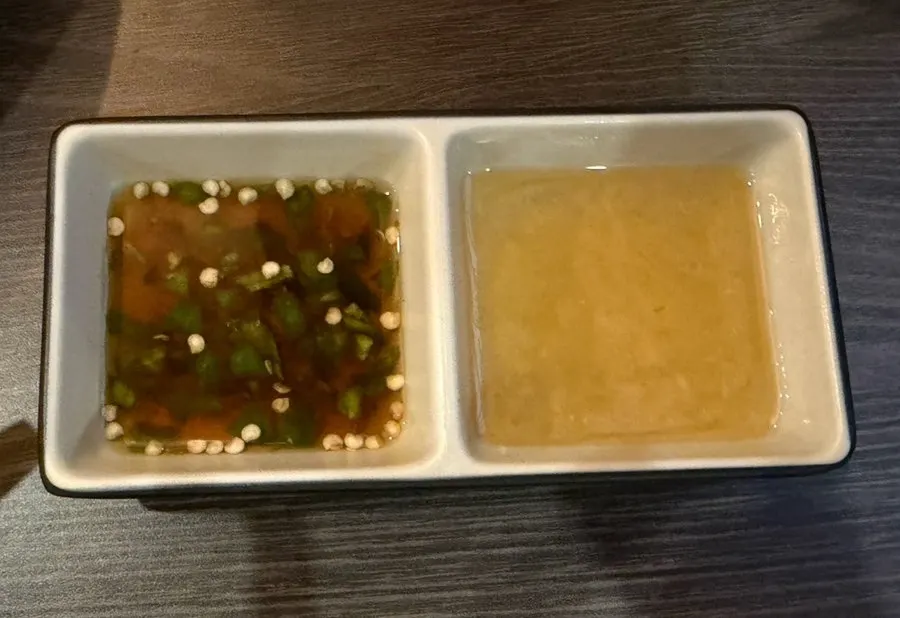 Assorted grill with chive salad and dipping sauce