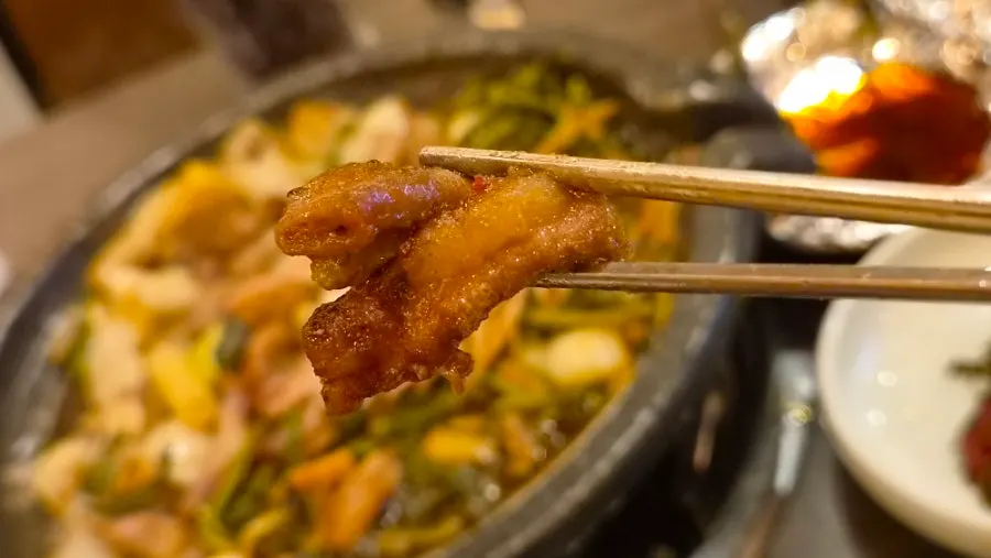 곱이 보이는 곱창 단면