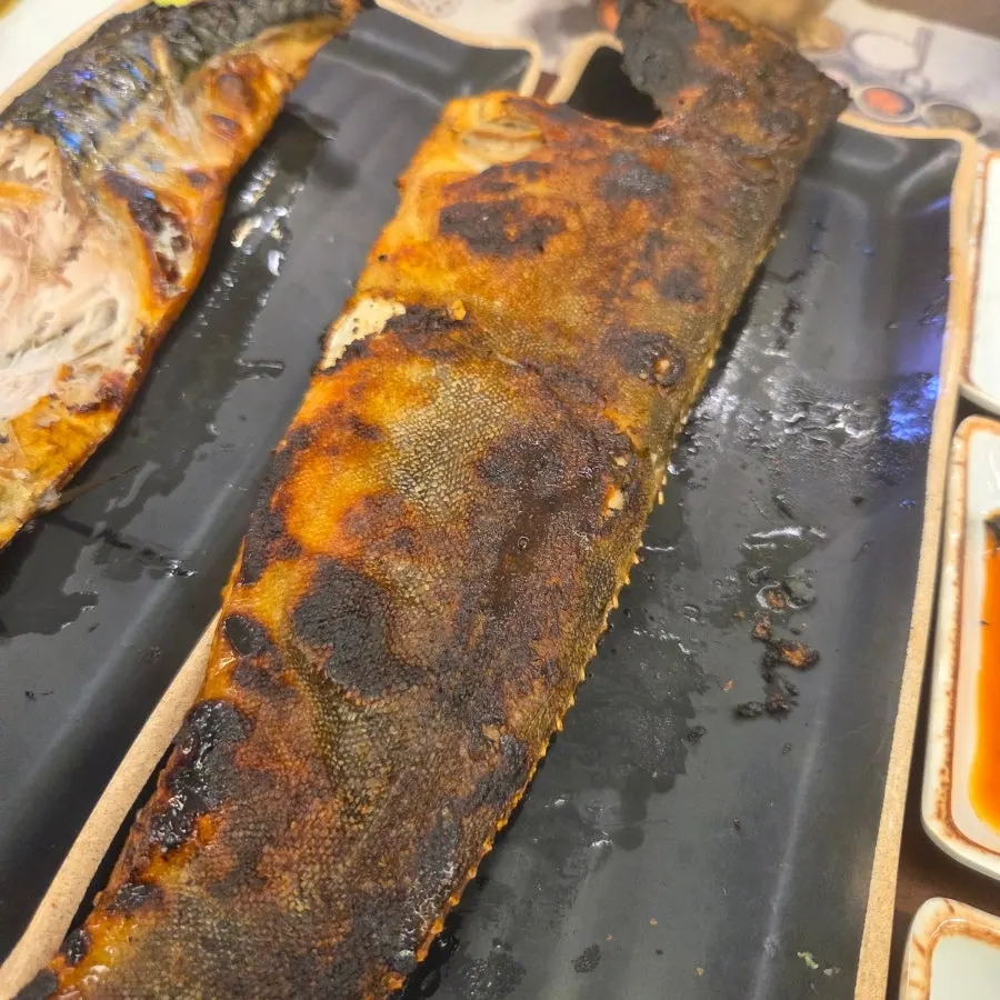 Full spread of the Atka mackerel set meal