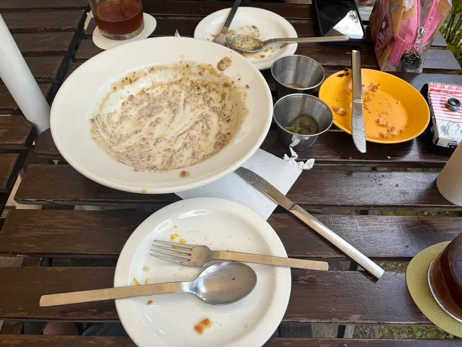 Pasta with large chunks of button mushroom visible