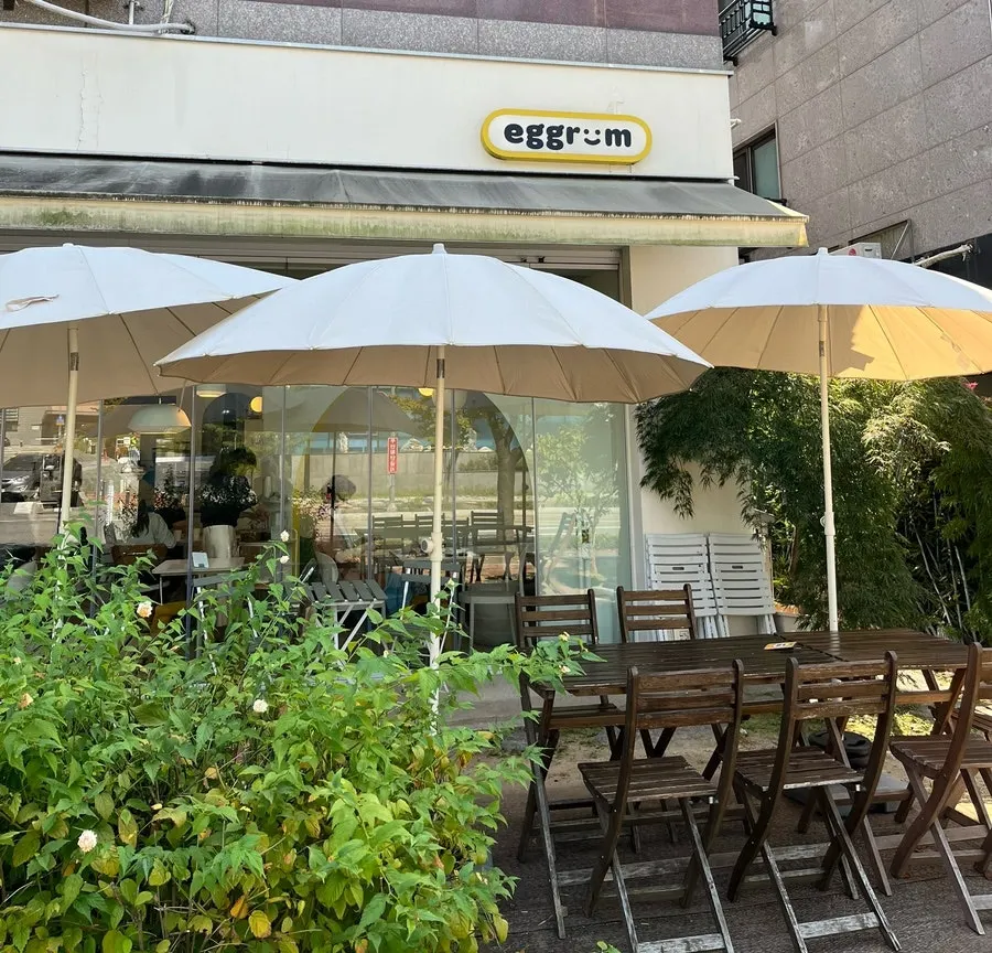 エッグルームの場所案内が写った街の写真