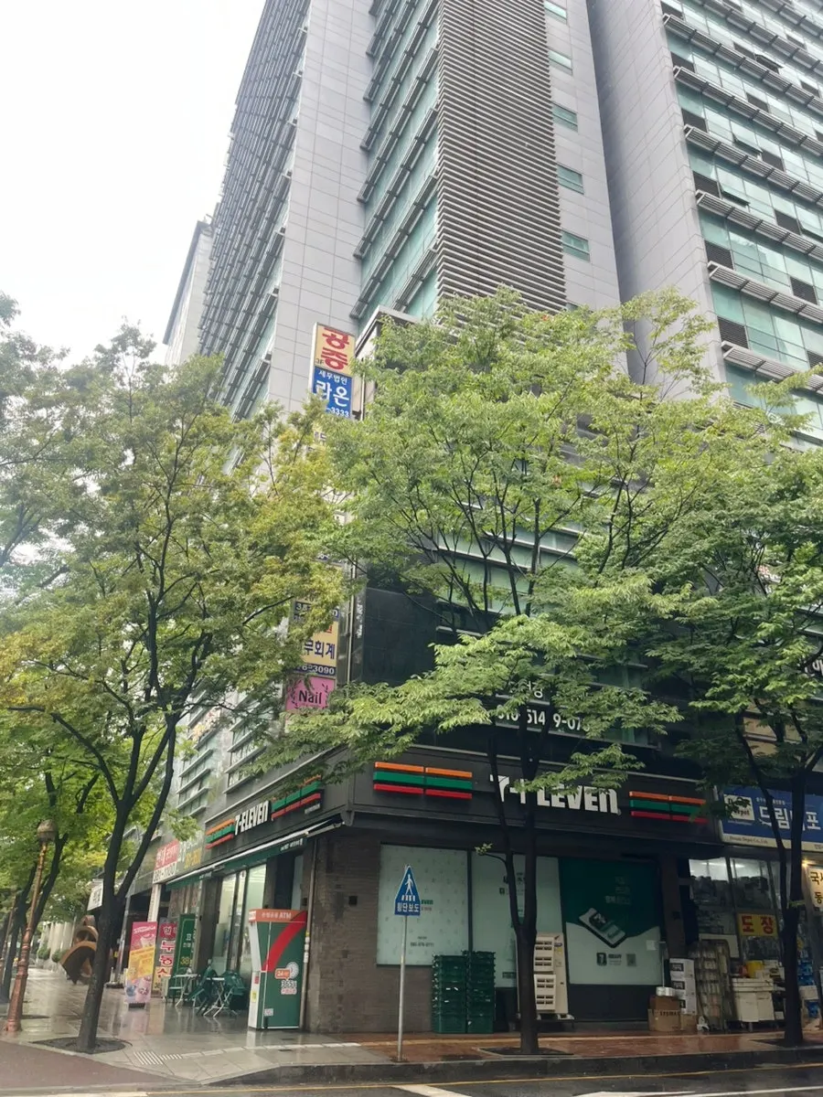 Building at Pyeongchon Station Exit 2 where Esthetia Pyeongchon Branch 1 is located