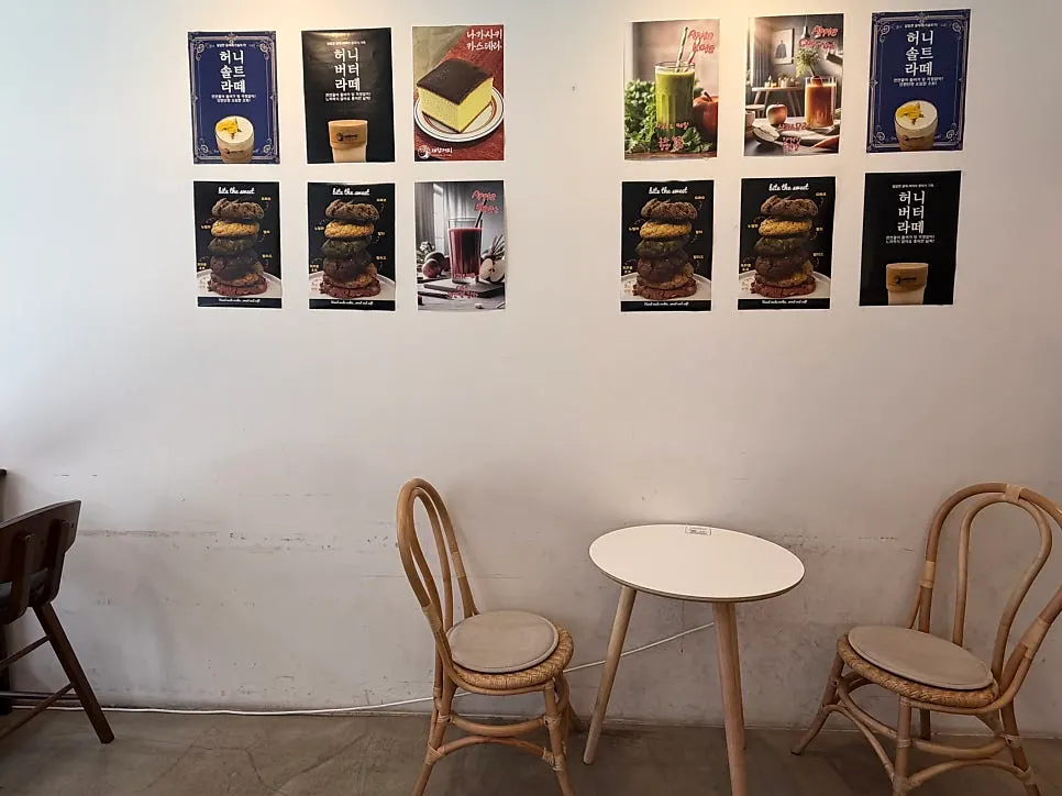 Tables spaced generously apart at Saechamcoffee