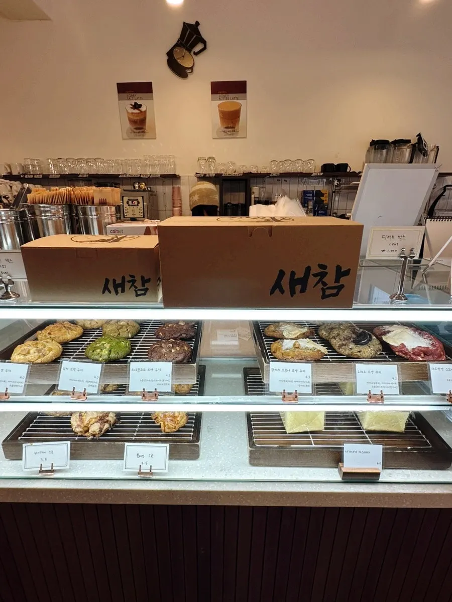 Display case with cookies and scones