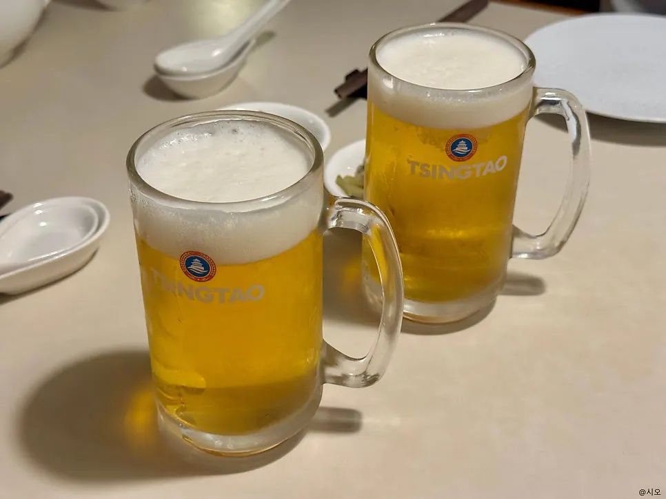 보보식당 압구정 칭타오 생맥주 한 잔