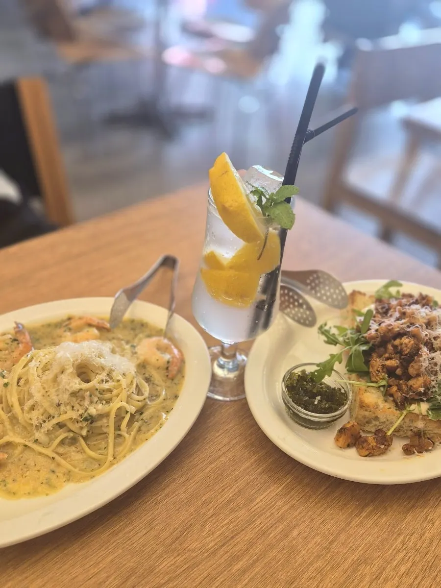 Spacious Apgujeong brunch space with floor-to-ceiling windows