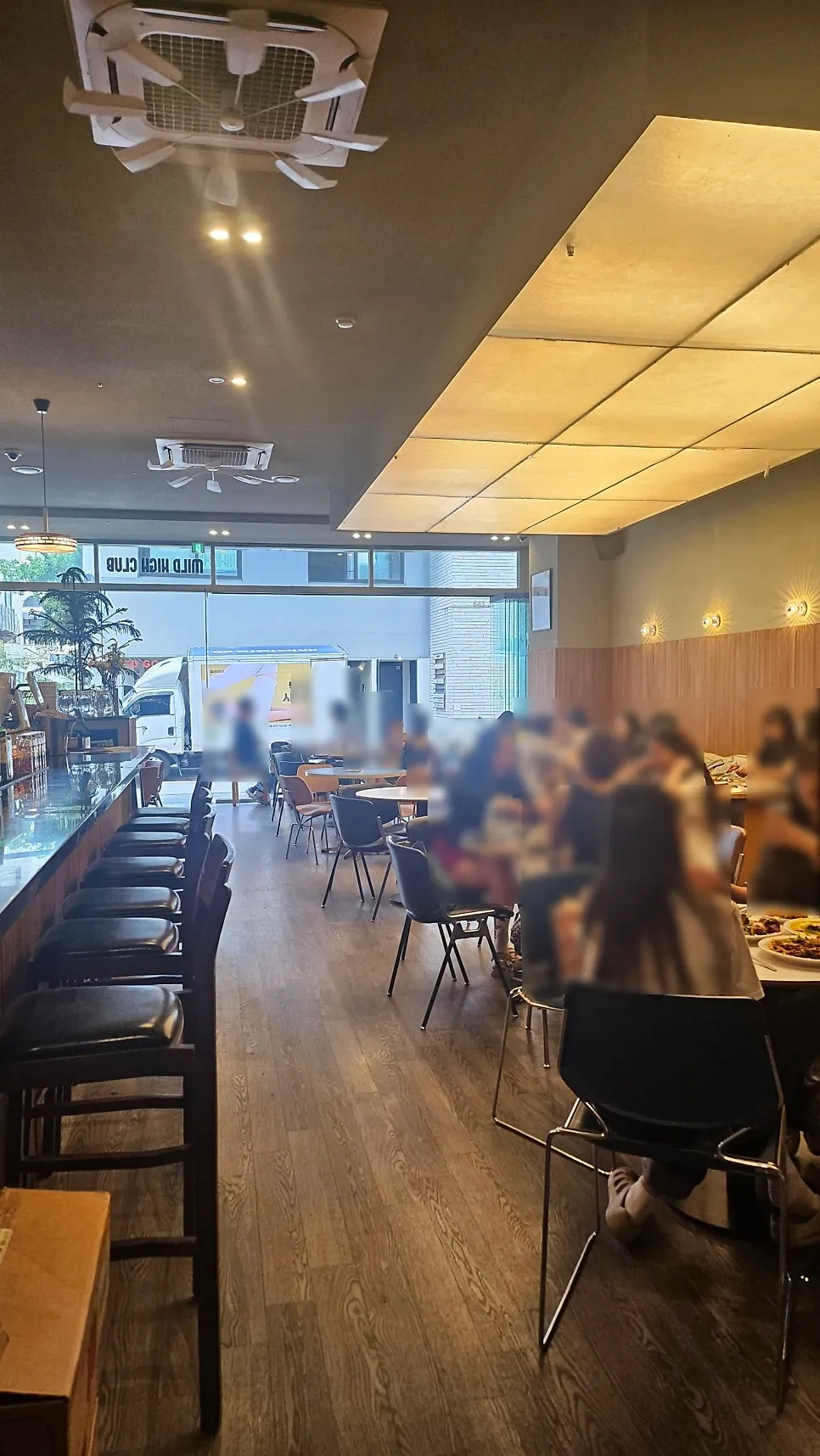 Wide shot of the table at the end of the meal