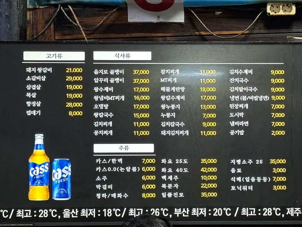 Yeontan Gongjang king-size ribs and pork belly menu