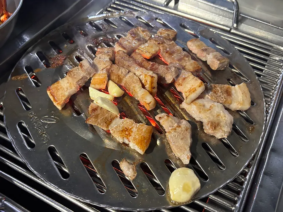 Pork belly cooked crisp outside and juicy inside