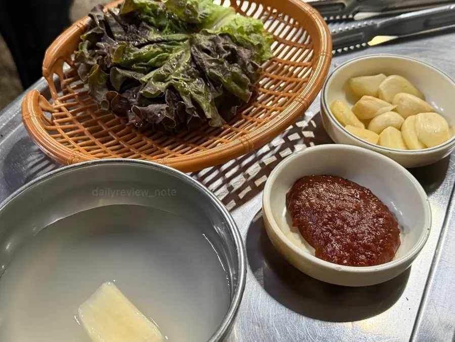 Ribs and side dishes spread