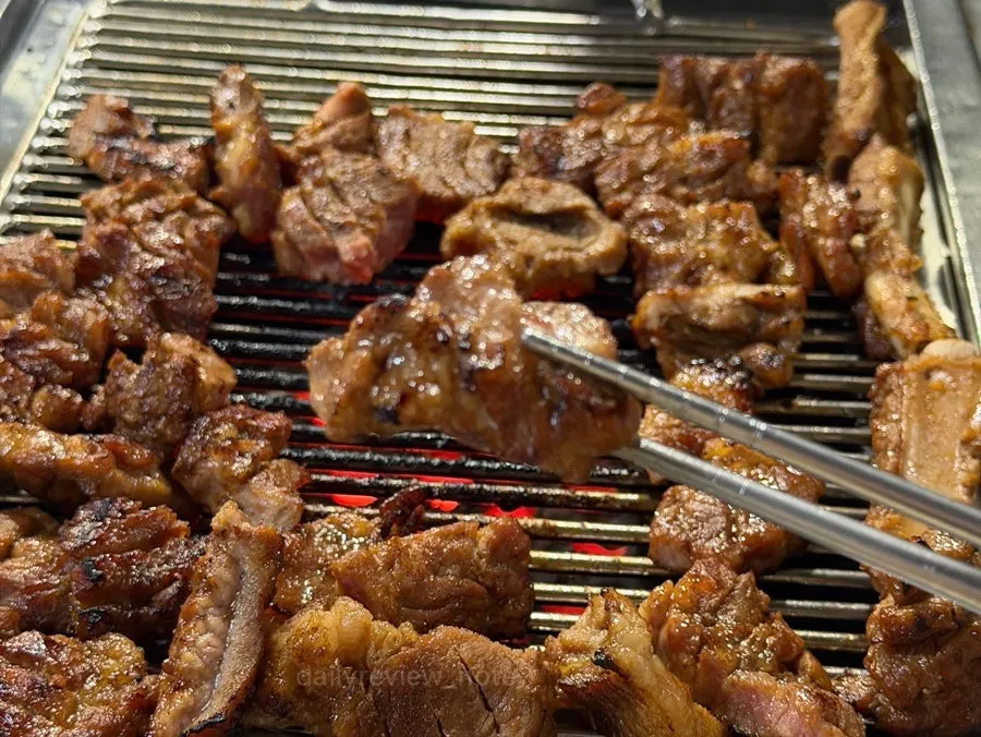 Pork ribs cut into bite-size pieces