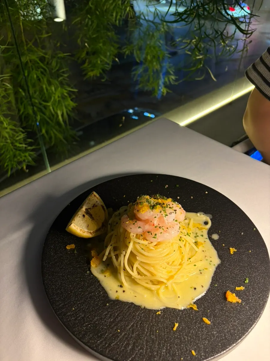 단새우어란파스타와 레몬
