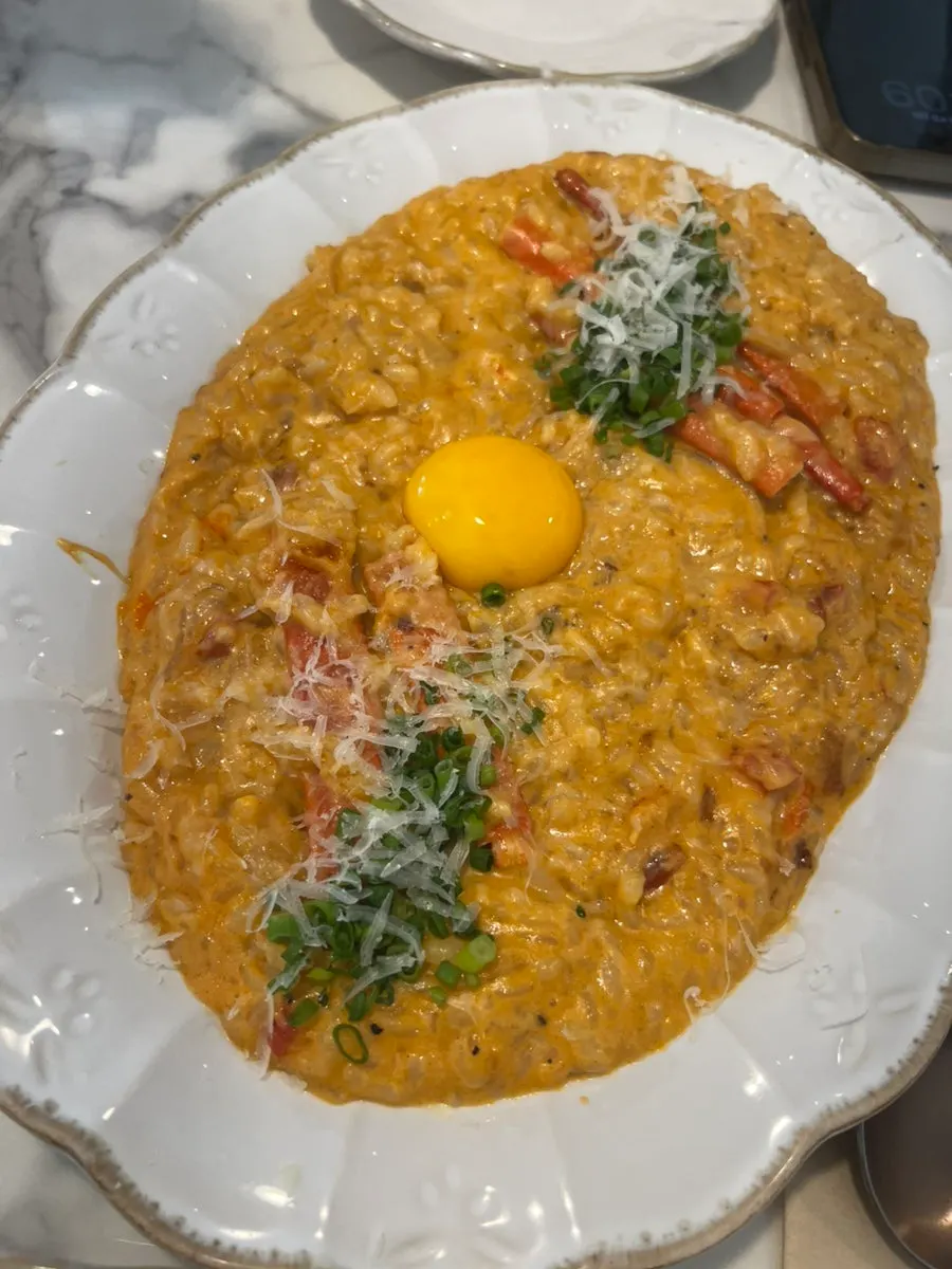 Close-up risotto ketam pedas