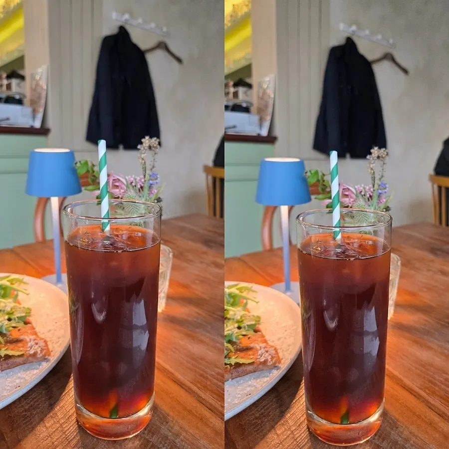 Iced Americano served with the meal