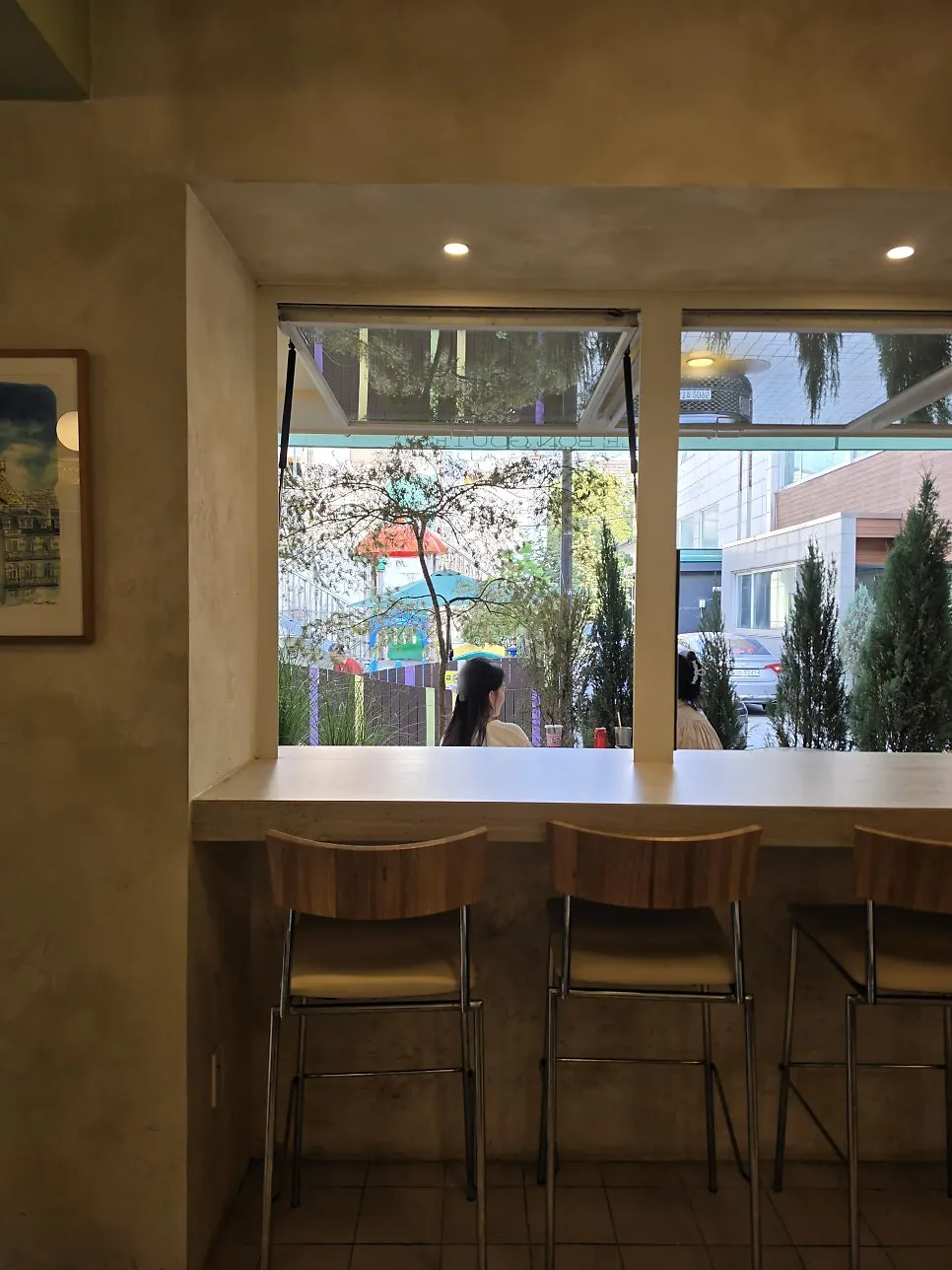Interior wall at Le Bon Goûter with a map of France
