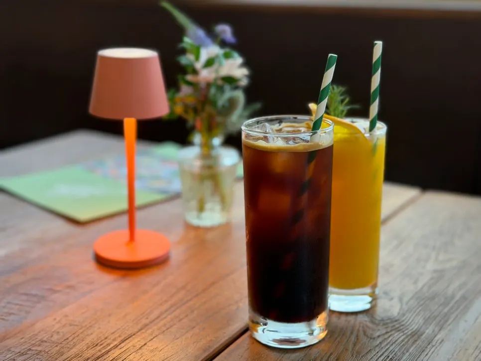 Iced americano and orange juice