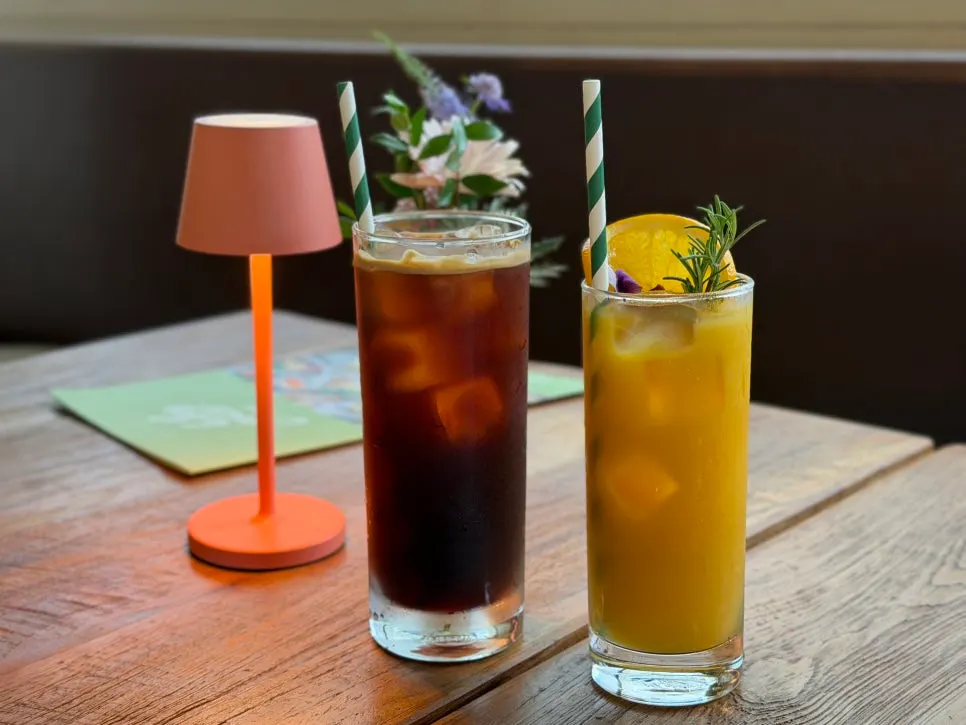 Prettily plated drinks at Le Bon Goûter