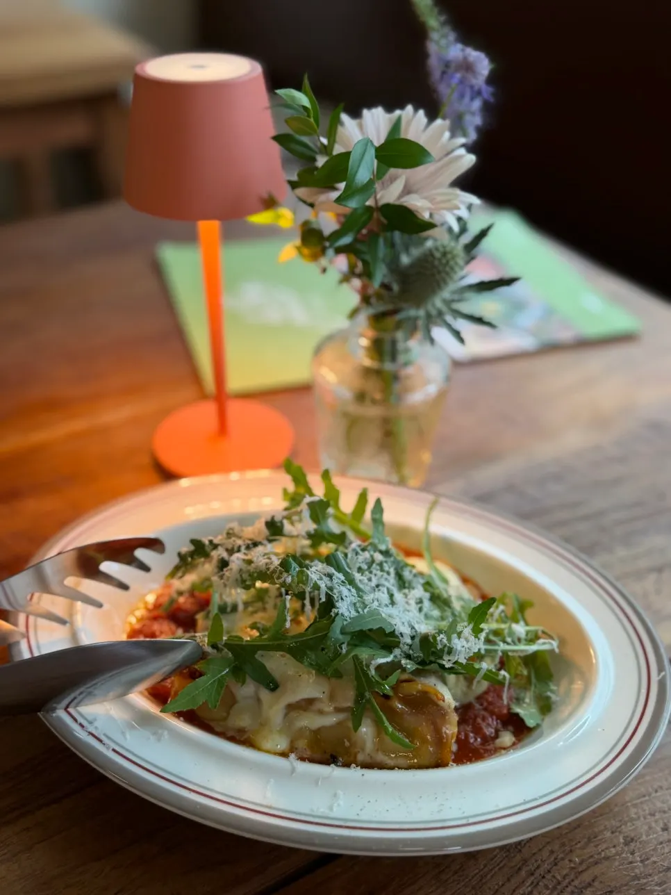 A plate of Le Bon Goûter's lasagna